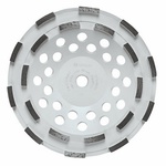 Bosch DC710H 7-inch double row segmented diamond cup wheel with a 5/8"-11 hub, designed for grinding and smoothing concrete and masonry surfaces.