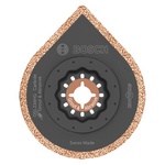 Bosch OSL234HG 1-piece 2-3/4 inch by 1/8 inch Starlock oscillating multi-tool grout and abrasive carbide grit hybrid grout blade, designed for grinding and rasping applications.