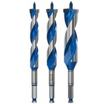 Bosch HSAS5003 3-piece 6-1/2 inch high-speed auger bit set, designed for efficient drilling in wood and other materials.